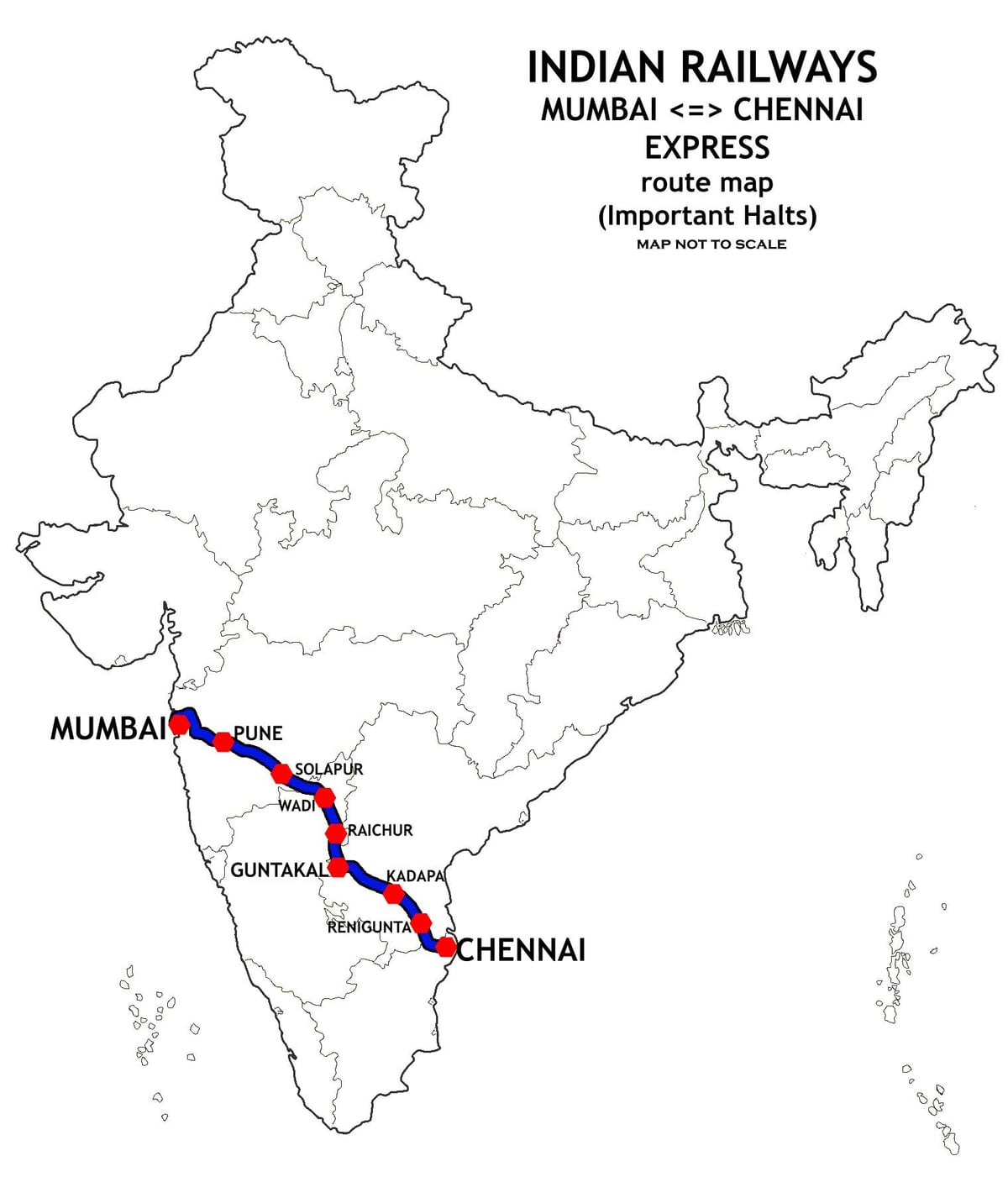 ਮੁੰਬਈ ਲਈ ਚੇਨਈ ਨਕਸ਼ਾ